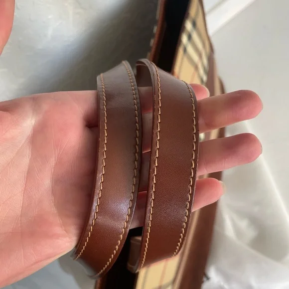 Vintage Burberry Plaid Tartan & Suede Bag - Picture 10 of 11